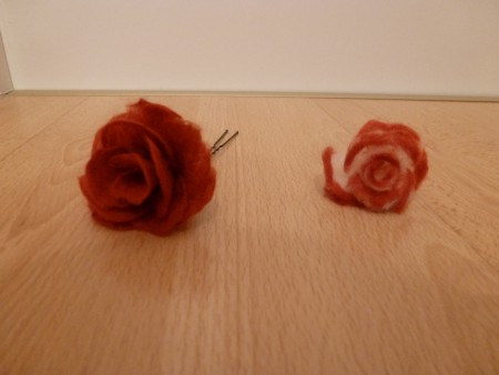 Rosen aus selbst gemachtem Vorfilz